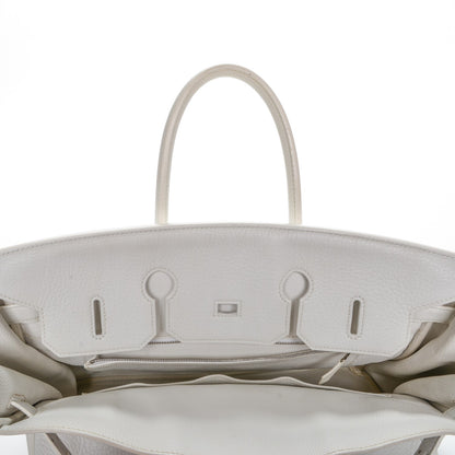 Hermes Taurillon Clemence Birkin 35 White 18 of 19
