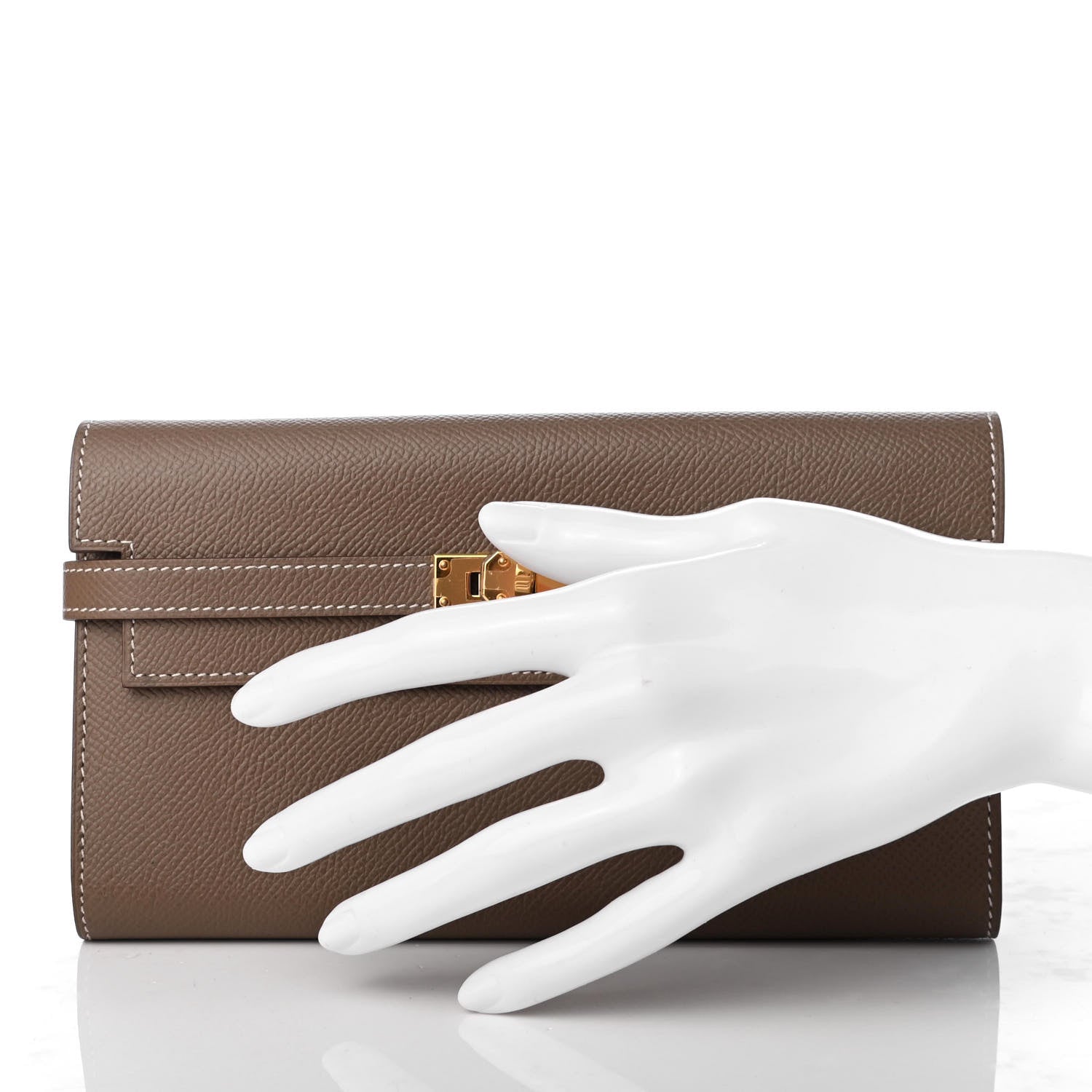 Hermes Epsom Kelly Longue Wallet Etoupe 2 of 7