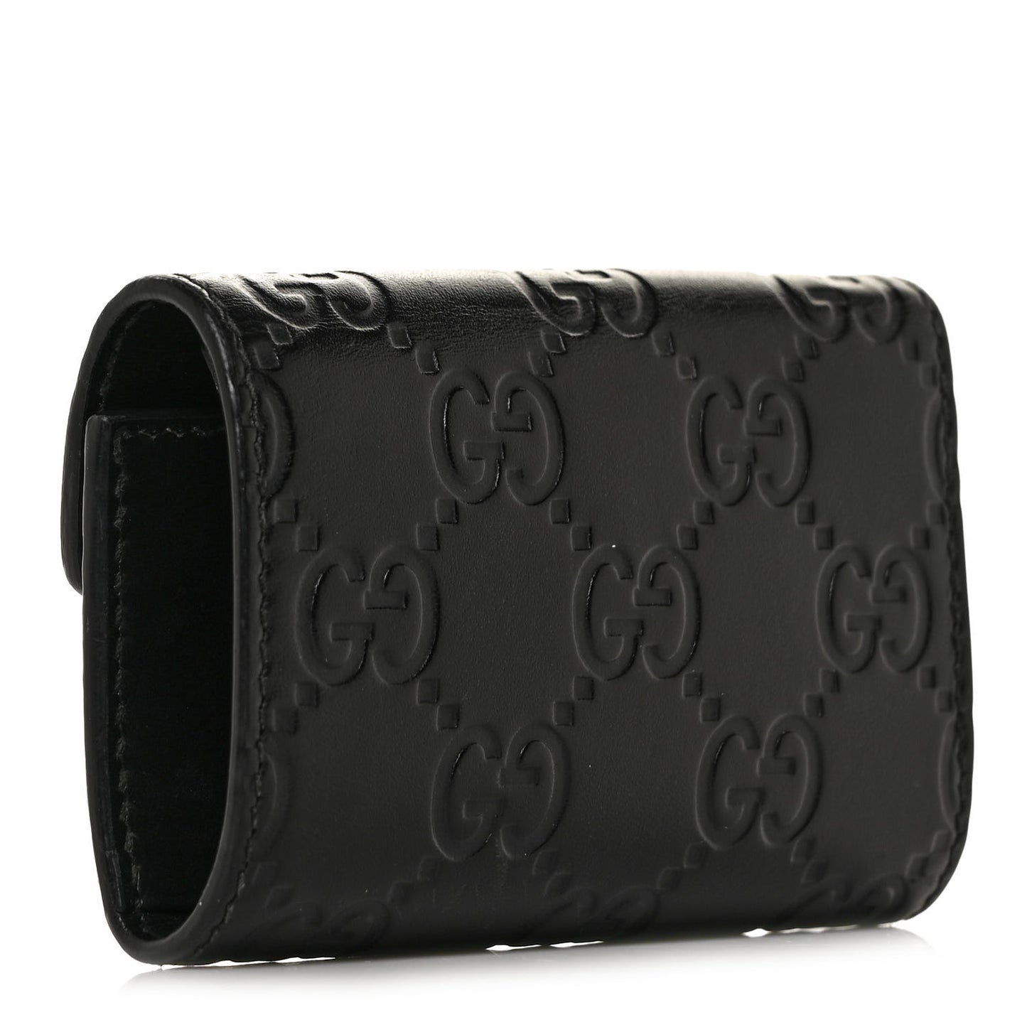 Guccissima Icon Signature 6 Key Holder Case Black