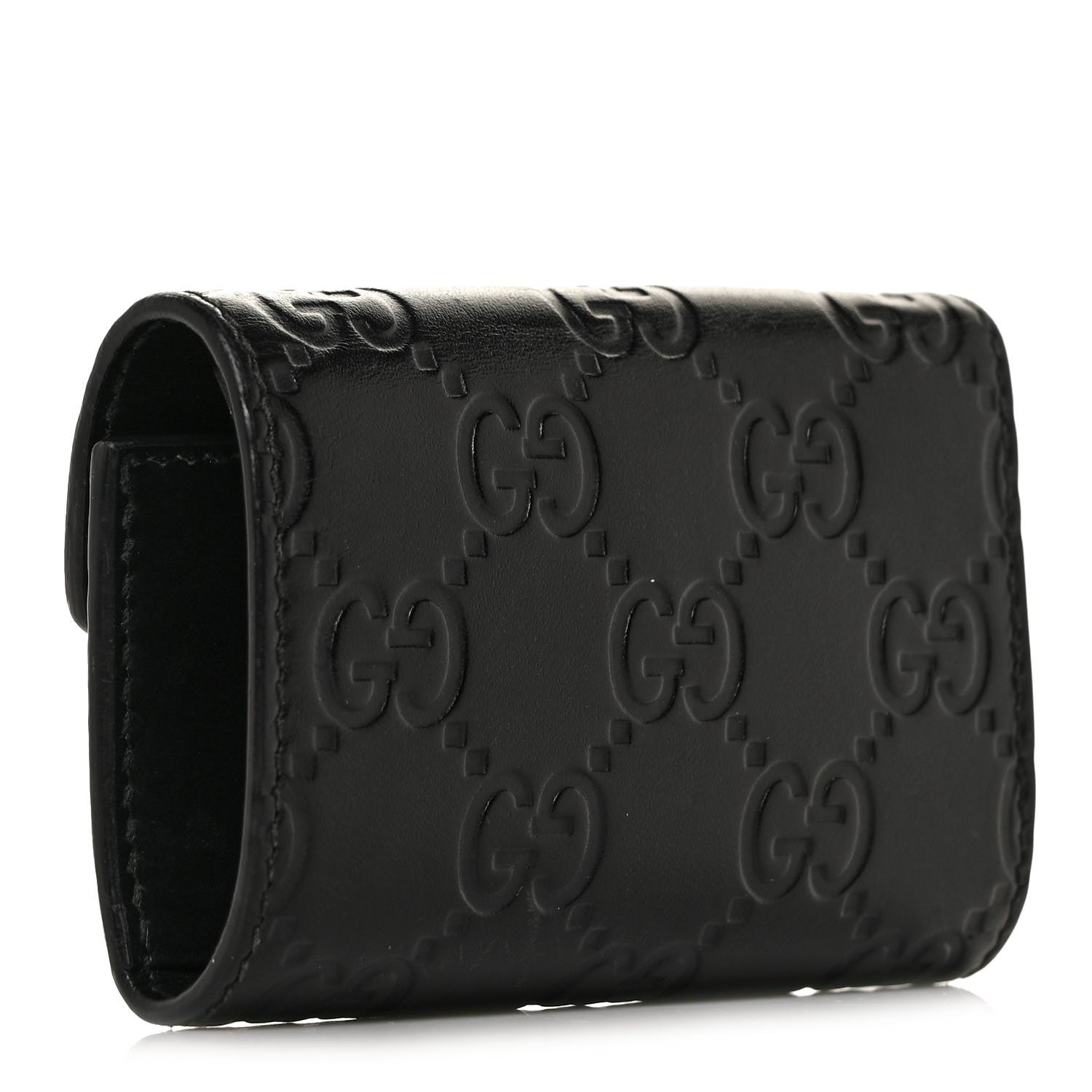 Gucci Guccissima Icon Signature 6 Key Holder Case Black 3 of 10
