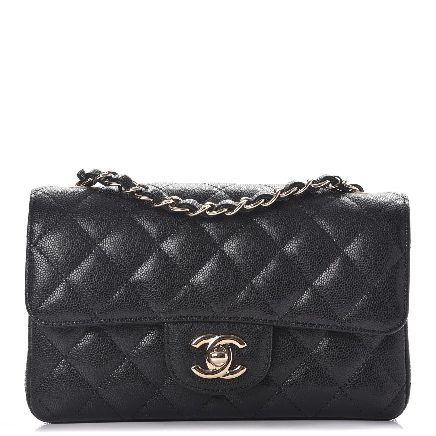 Caviar Quilted Mini Rectangular Flap Black