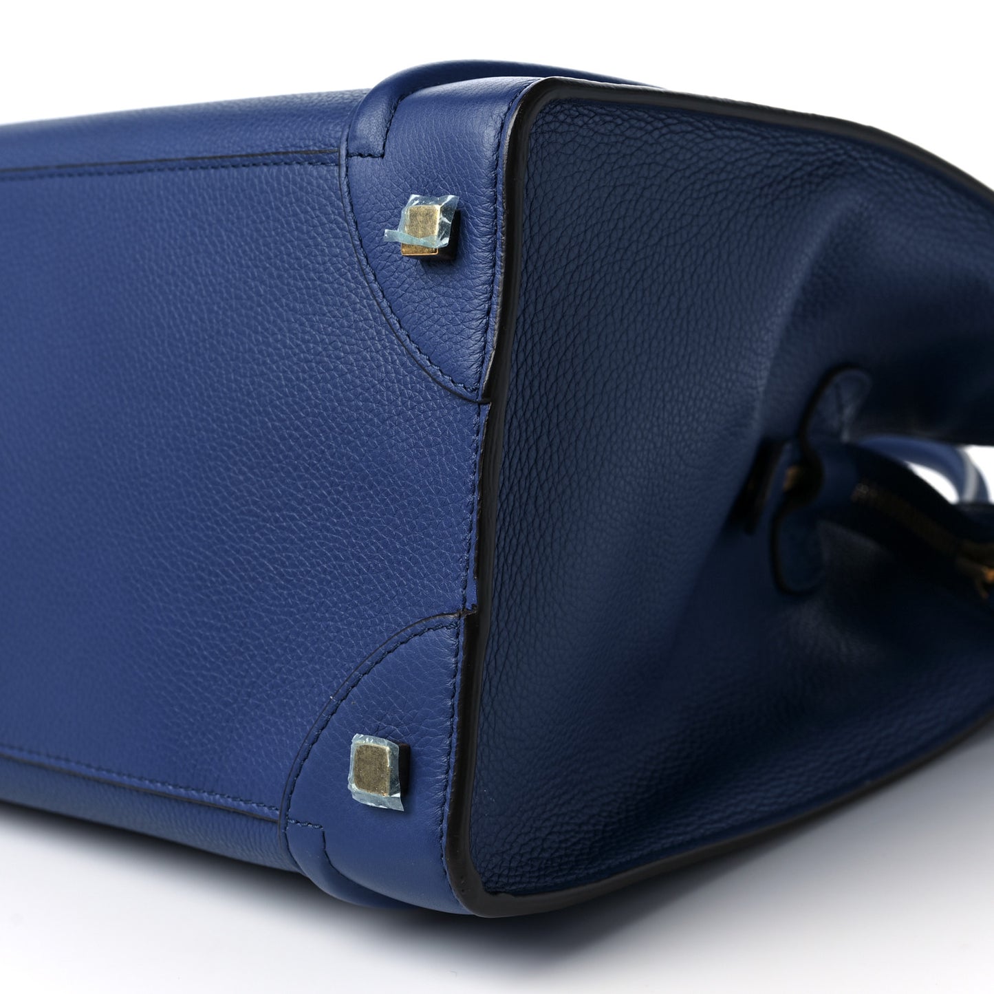 Drummed Calfskin Mini Luggage Indigo