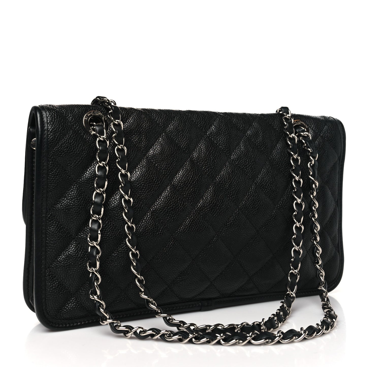 Caviar Quilted Medium French Riviera Flap Black