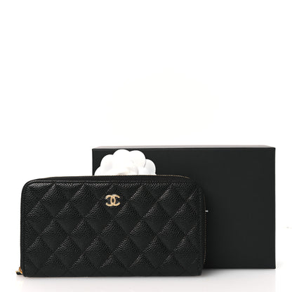 Chanel Caviar Quilted Large Gusset Zip Around Wallet Black 19 of 20