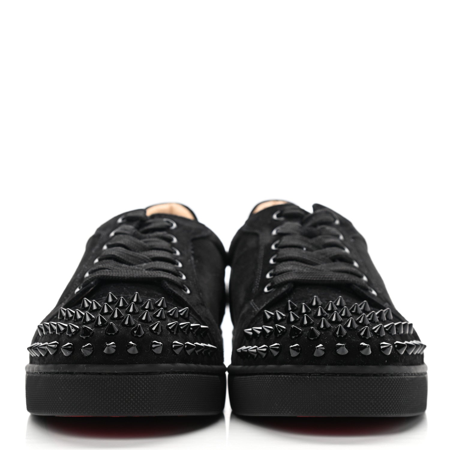 Christian Louboutin Veau Velours Spikes Womens Vieira Flat Sneakers 39 Black 2 of 10