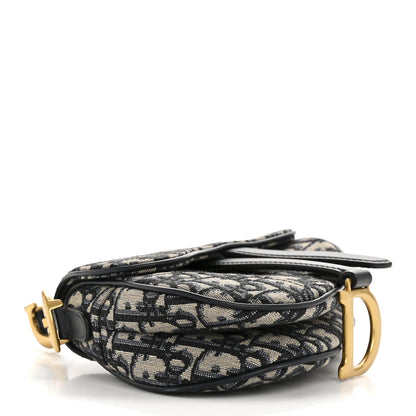 Christian Dior Oblique Mini Saddle Bag Blue 4 of 11