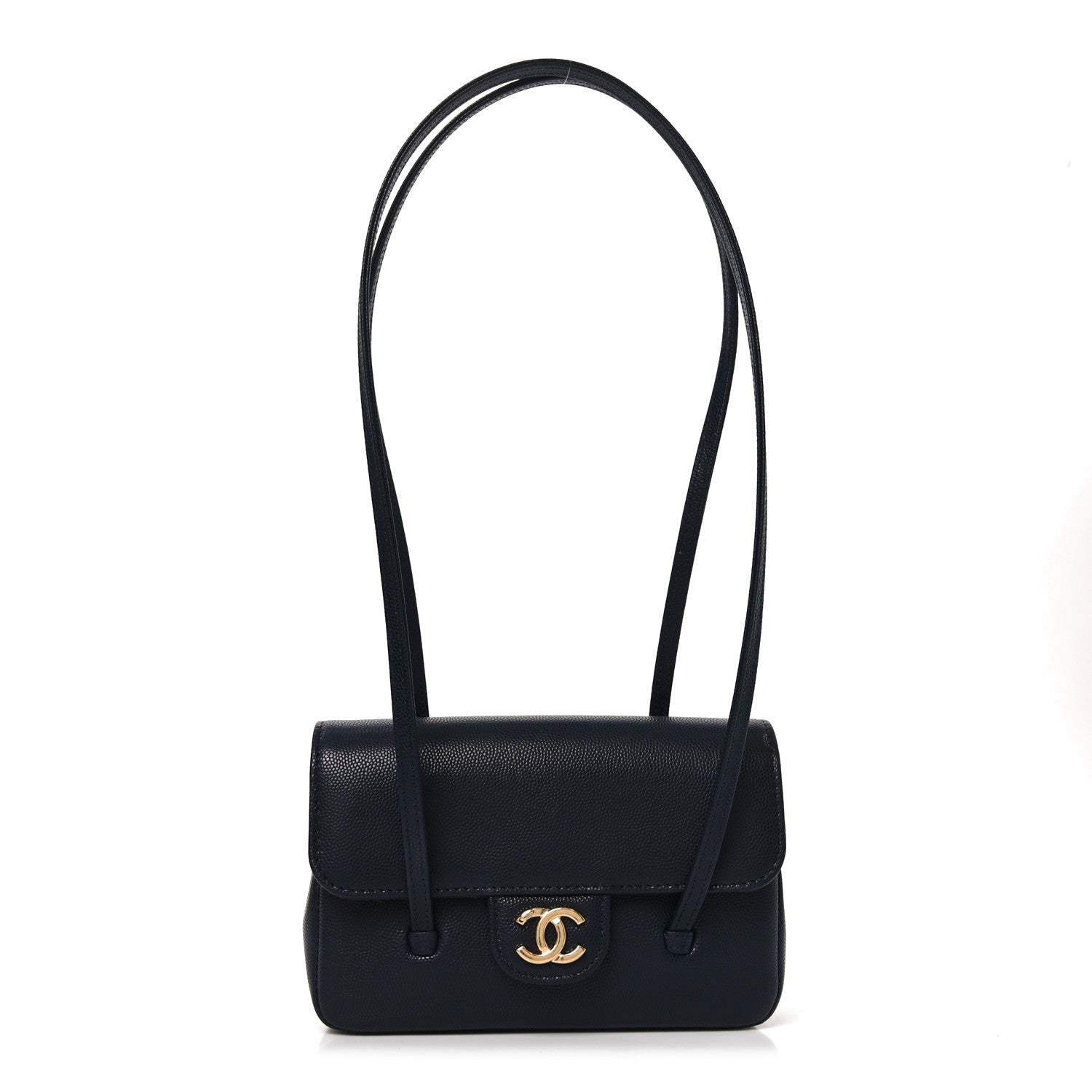 Chanel Shiny Caviar Mini Preppy Coco Shoulder Bag Dark Blue 1 of 11