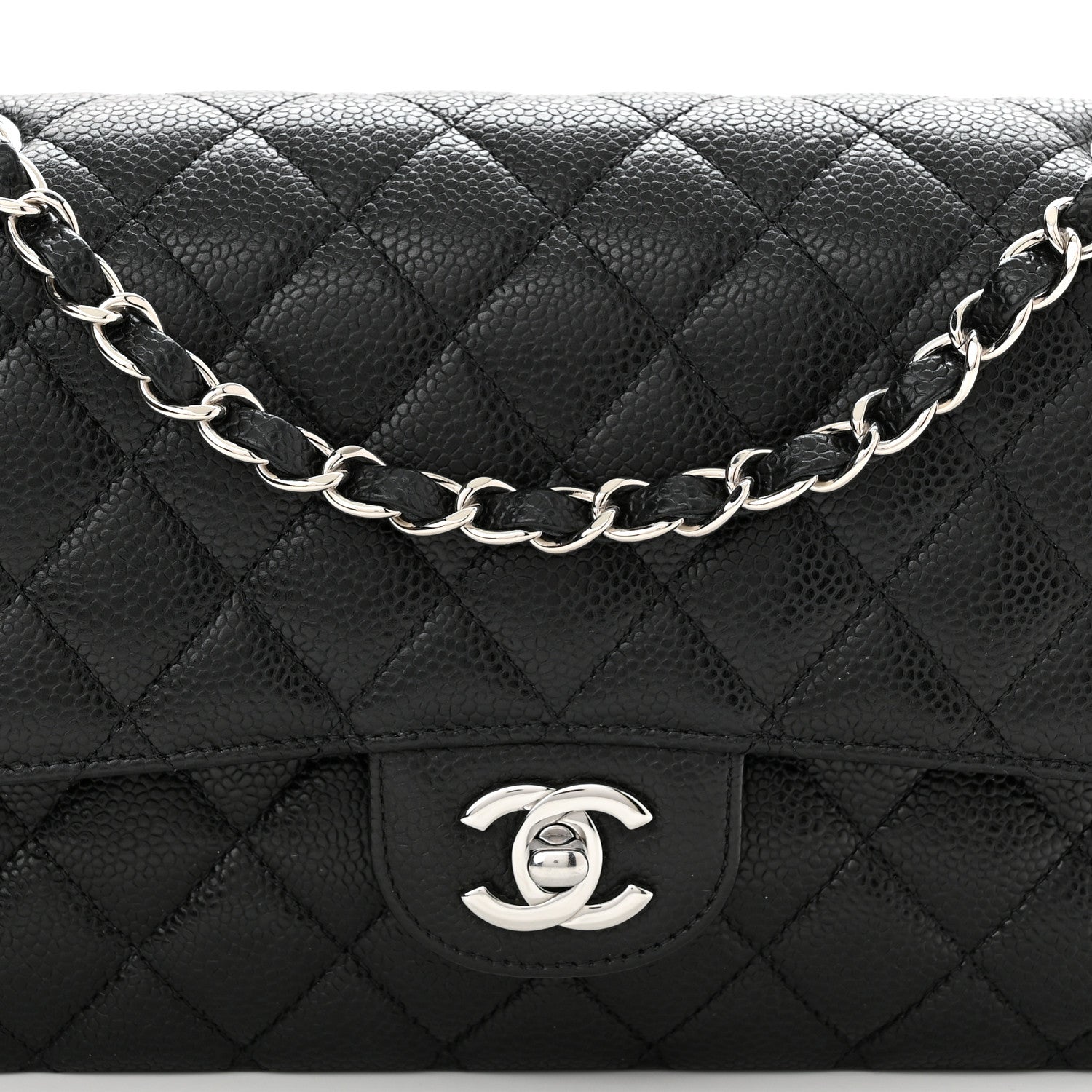 Chanel Caviar Quilted Medium Double Flap Black 7 of 9