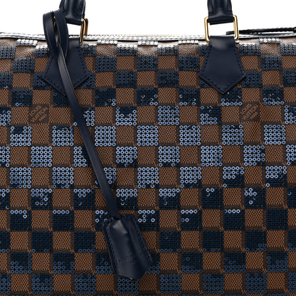 Louis Vuitton Damier Paillettes Speedy 30 Blue 8 of 11
