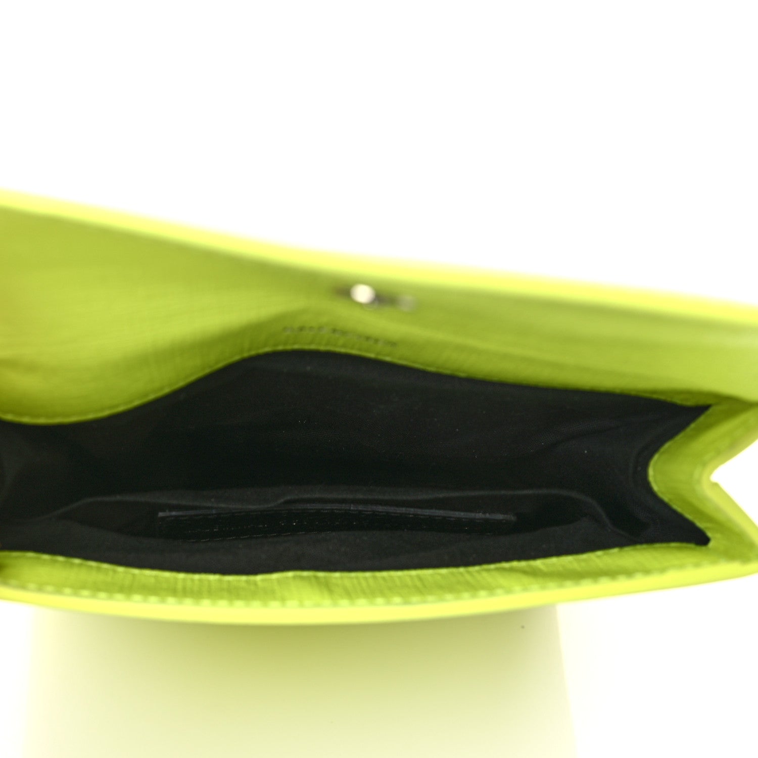 Balenciaga Squared Calfskin Logo Shopping Envelope Clutch Acid Green 4 of 6