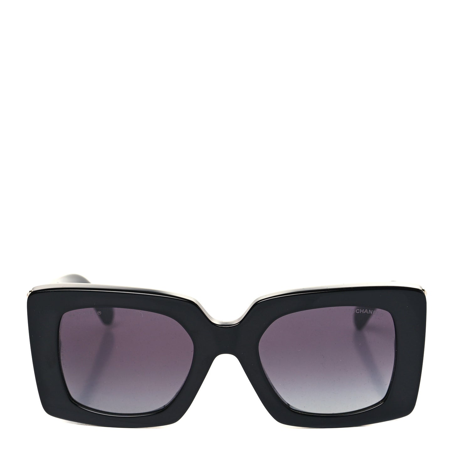 Acetate Pearl Rectangle Sunglasses 5480-H Black