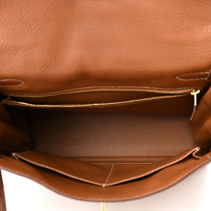 Hermes Taurillon Clemence Kelly Retourne 32 Gold 4 of 9