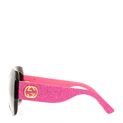 Gucci Square Frame GG0102S Sunglasses Glitter Pink Multi 3 of 8