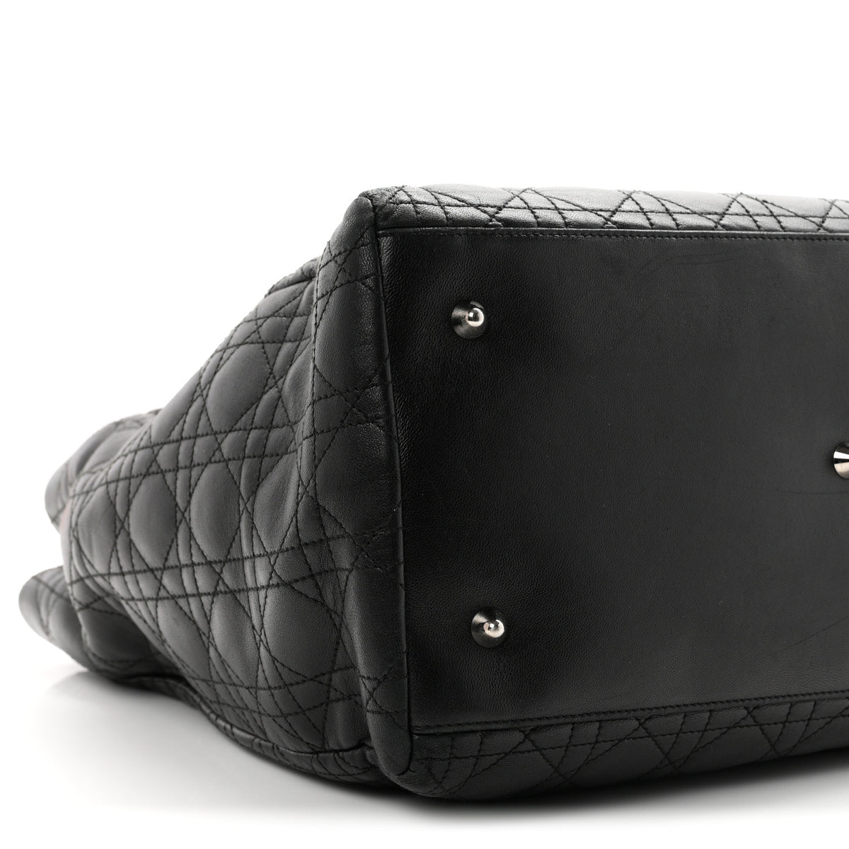 Lambskin Cannage Large Soft Lady Dior Shopping Tote Black