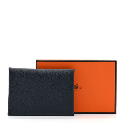 Hermes Epsom Verso Calvi Duo Card Case Bleu Indigo 8 of 8