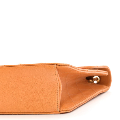 Chanel Caviar Stitched Jumbo Single Flap Orange 11 of 12