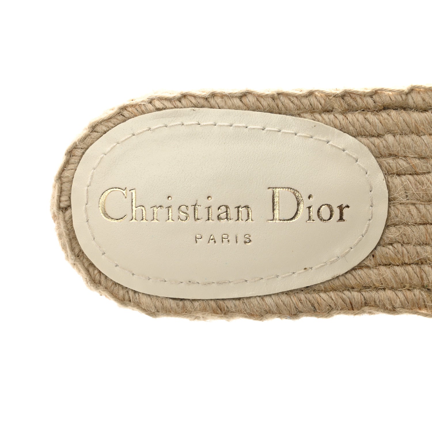 Christian Dior Canvas Embroidered Granville Espadrille Flat Slide Sandals 36 Ivory 7 of 8