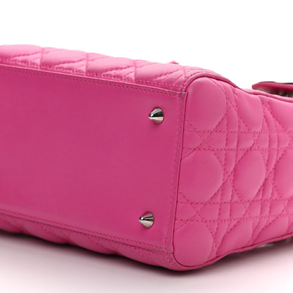 Christian Dior Lambskin Cannage Medium Lady Dior Fuchsia 9 of 13