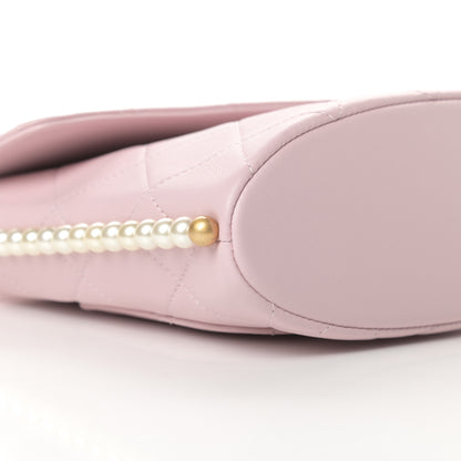 Chanel Calfskin Quilted Pearl Small About Pearls Hobo Bag Light Pink 9 of 11