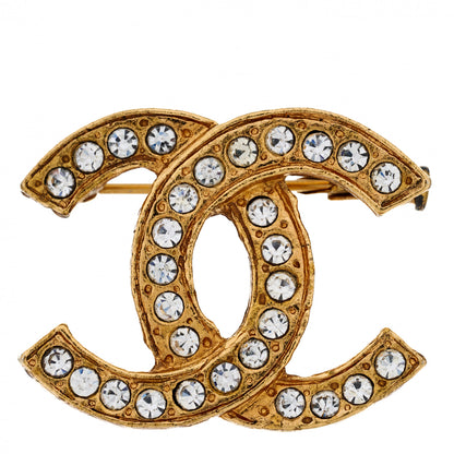 Chanel Crystal CC Brooch Gold 1 of 6