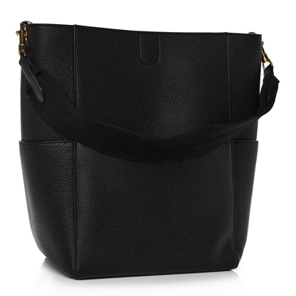 Celine Soft Grained Calfskin Sangle Bucket Bag Black 3 of 10