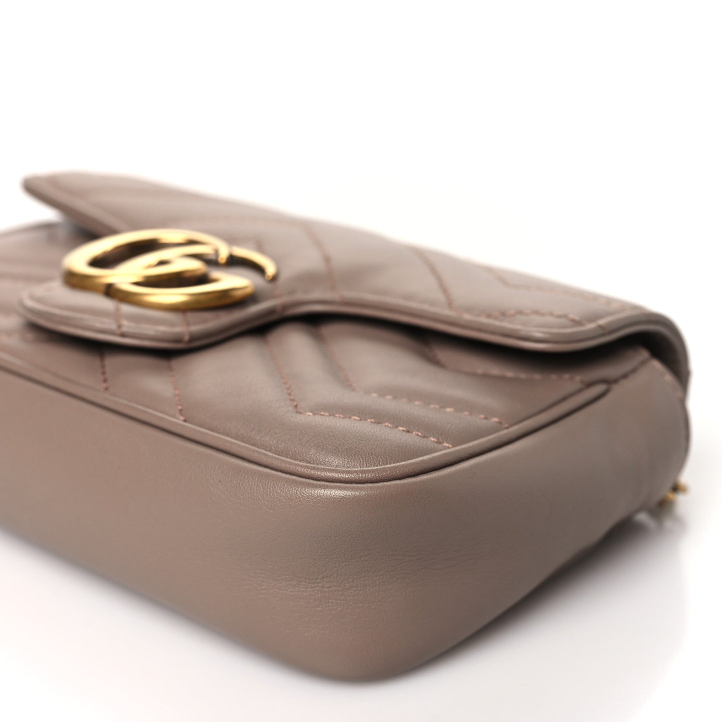 Calfskin Matelasse Super Mini GG Marmont Shoulder Bag Porcelain Rose