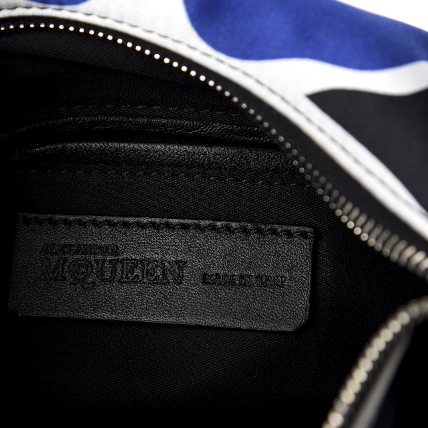 Alexander McQueen Silk Flower Collage De Manta Clutch Royal Blue Black 6 of 9