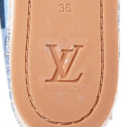 Louis Vuitton Denim Damier Monogram Patchwork Espadrille Flats 36 Blue 8 of 10