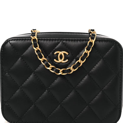 Chanel Lambskin Quilted CC Pearl Crush Camera Case Black 8 of 10