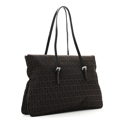 Fendi Zucchino Baguette Tote Black Moro 3 of 9
