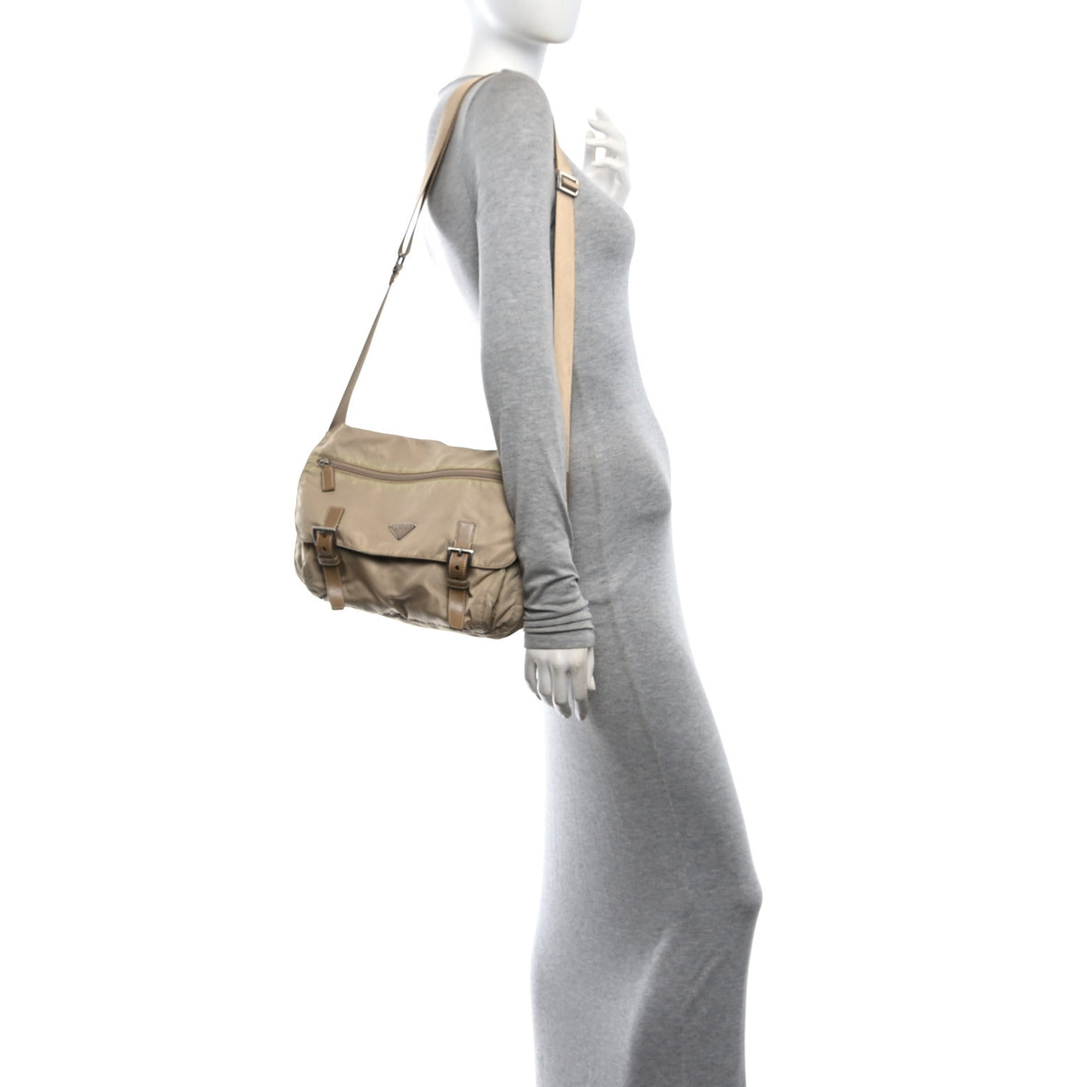 Nylon Vela Sport Messenger Bag Cammello