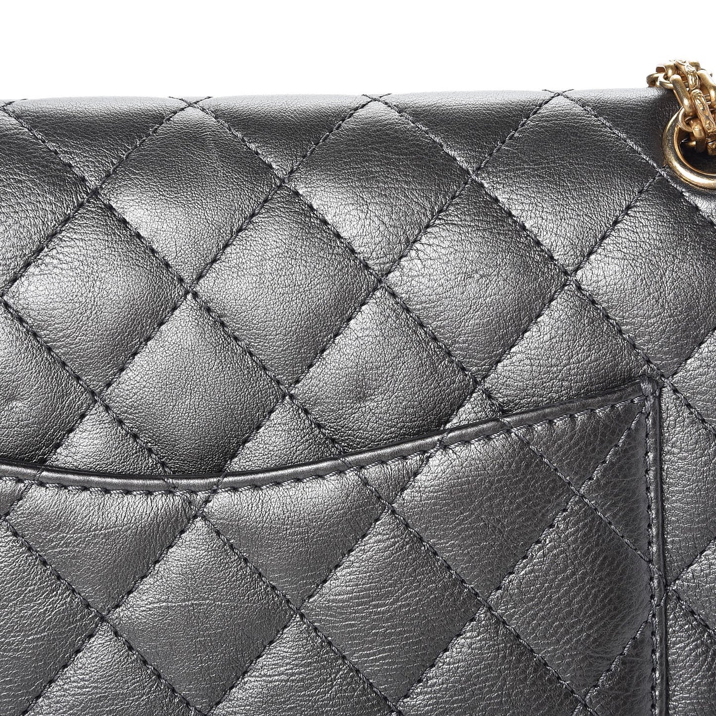 Metallic Calfskin Quilted 2.55 Reissue 226 Flap Charcoal