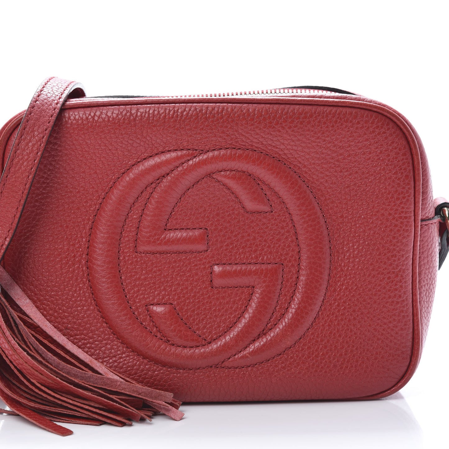 Pebbled Calfskin Small Soho Disco Bag Tabasco Red
