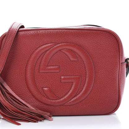 Gucci Pebbled Calfskin Small Soho Disco Bag Tabasco Red 8 of 15