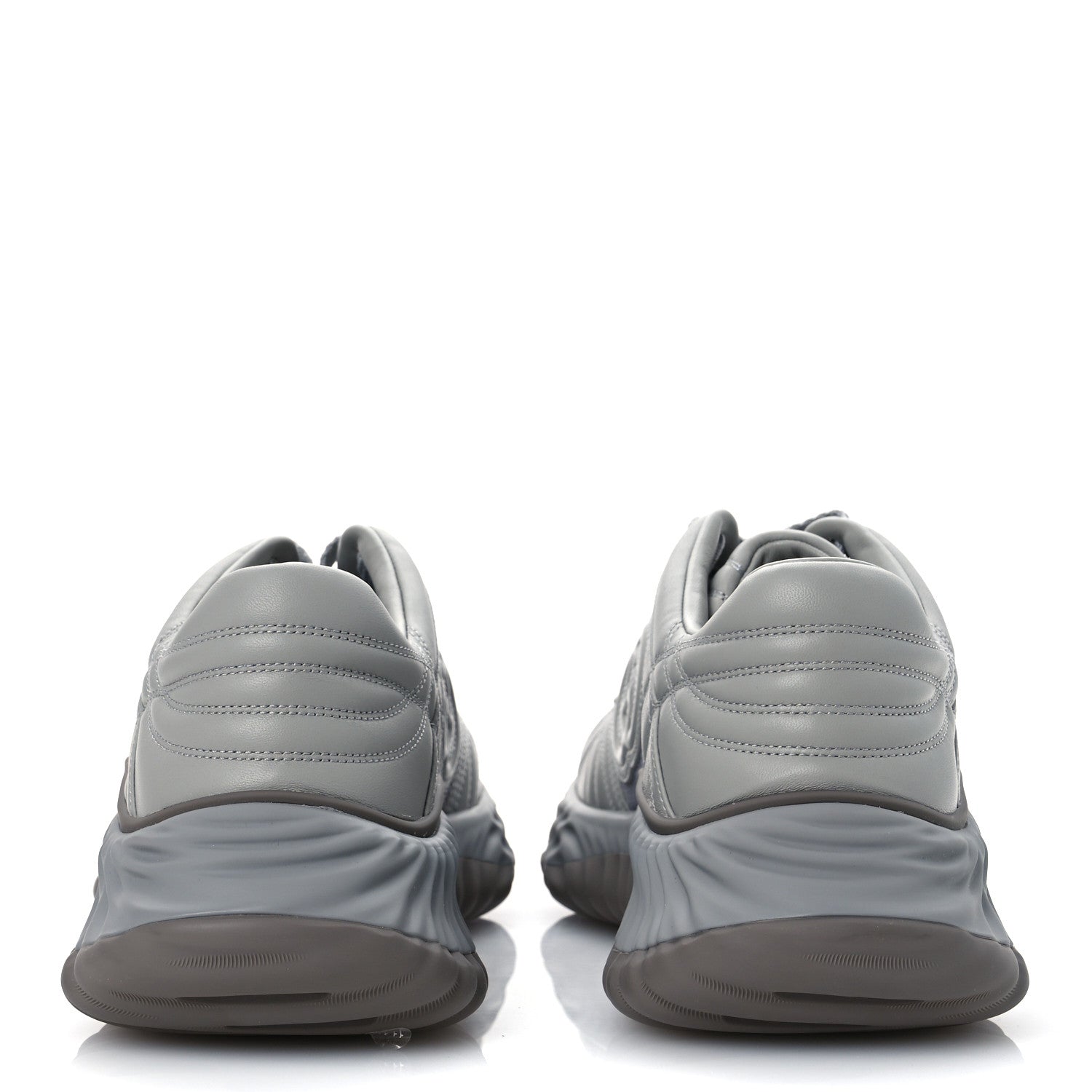 Gucci New Nappa Sombre Interlocking G Ripple Mens Platform Sneakers 11.5 Grey Sky 6 of 11