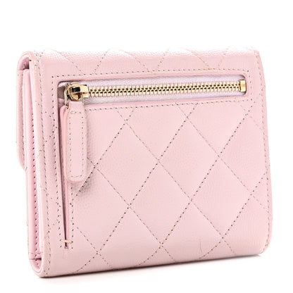 Chanel Caviar Quilted Compact Flap Wallet Light Pink 3 of 9