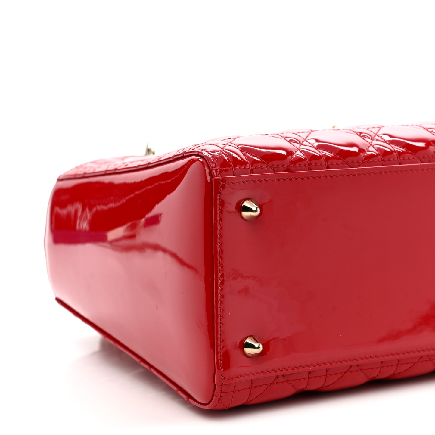 Patent Cannage Medium Lady Dior Red