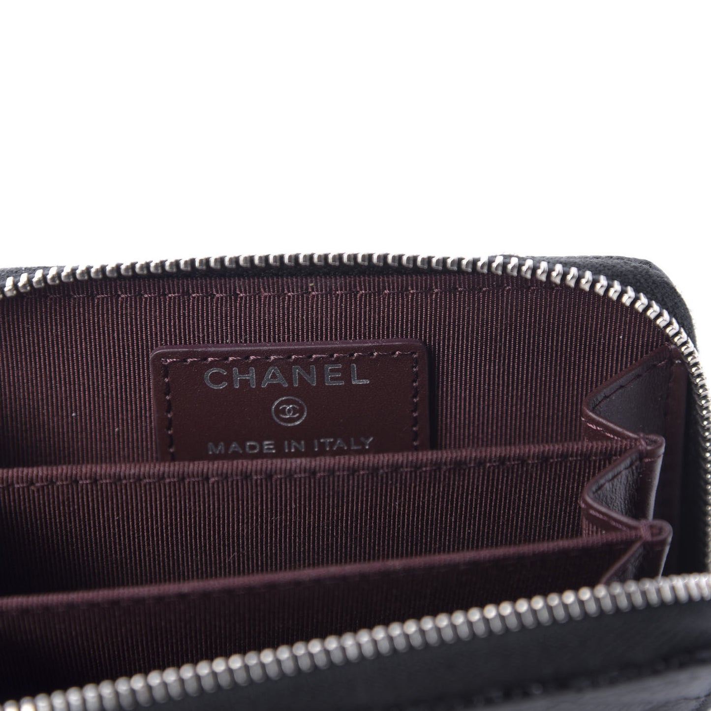 Caviar Quilted Zip Coin Purse Black