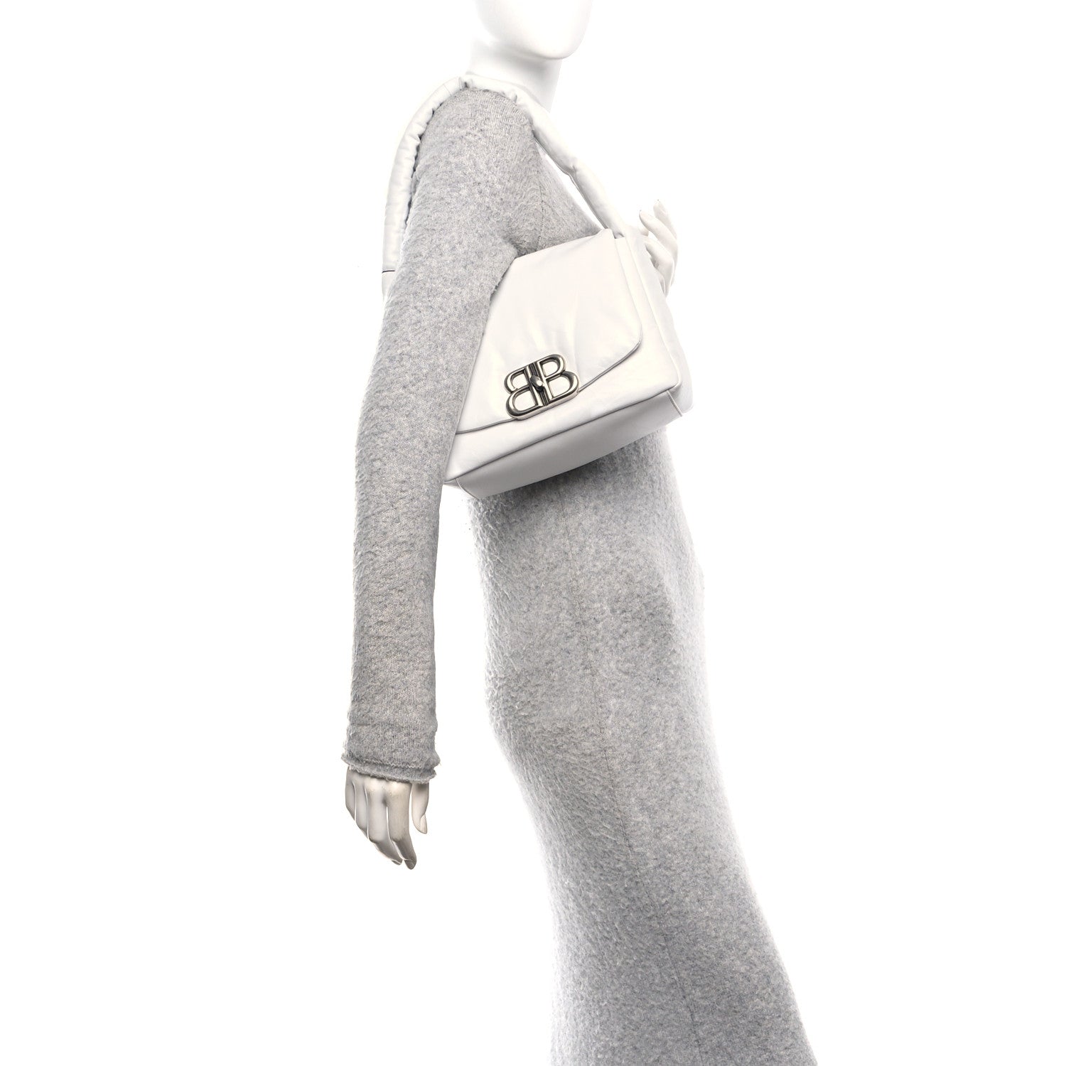 Balenciaga Small Monaco Sling Shoulder Bag White 2 of 11