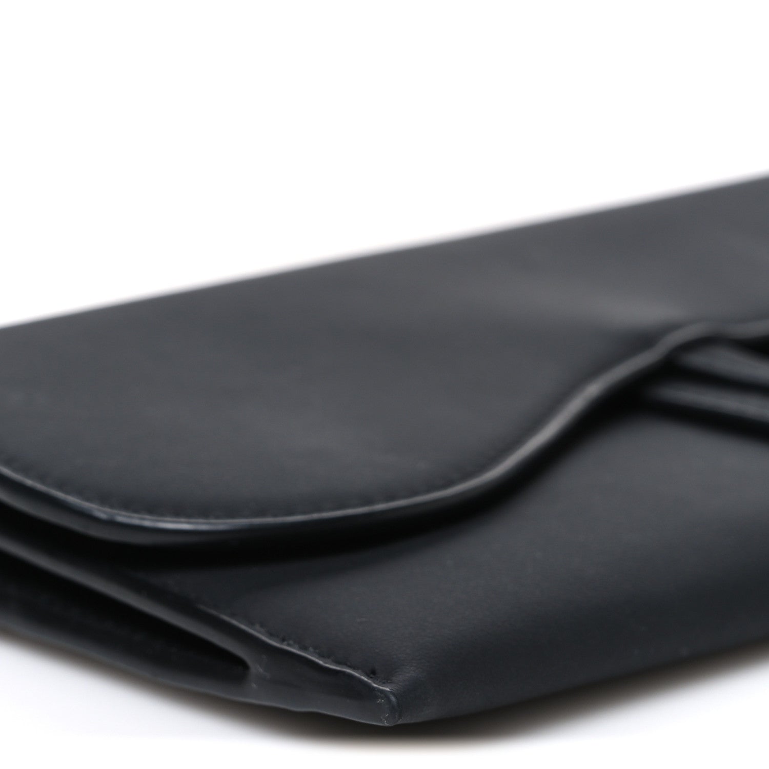 Christian Dior Ultra Matte Calfskin Saddle Chain Wallet Pouch Black 9 of 10