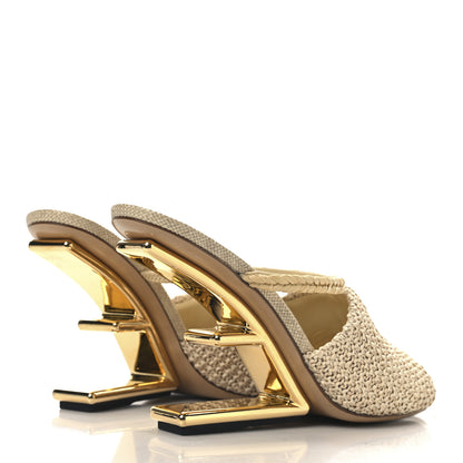 Fendi Raffia Intreccio Fendi First 95mm Slide Sandals 41 Paglia 5 of 8