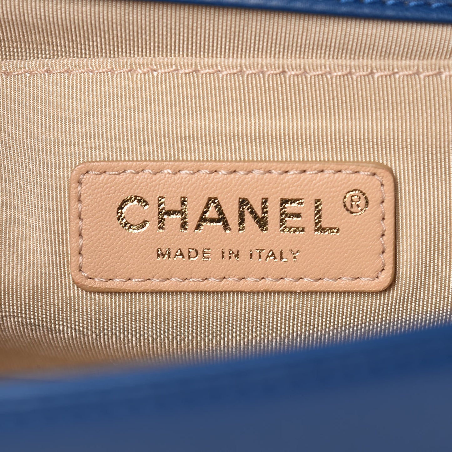 Lambskin Quilted Medium Chain Detail Boy Flap Blue