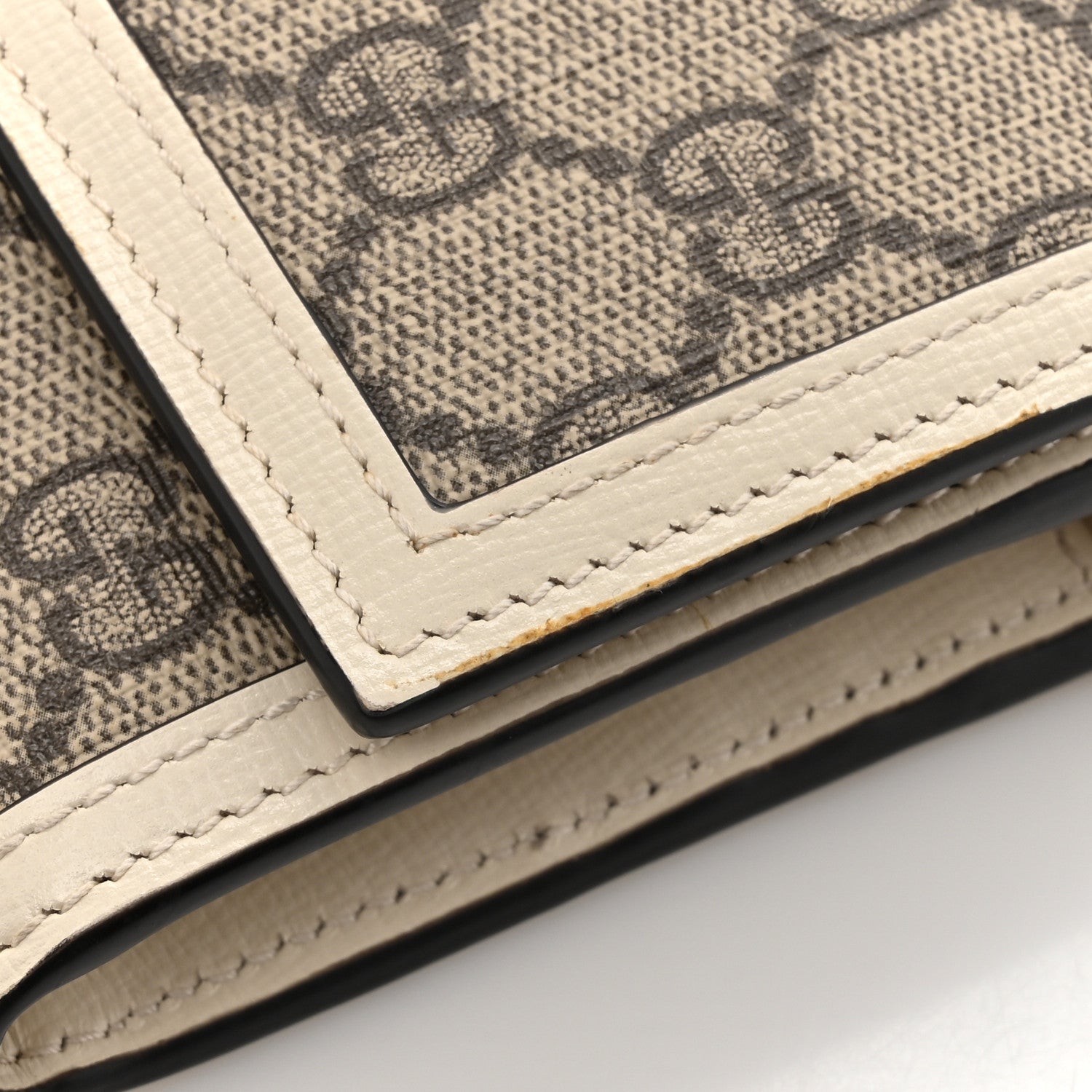 Gucci GG Supreme Monogram Textured Calfskin Web Jackie 1961 Chain Wallet Beige Ebony Mystic White 12 of 12
