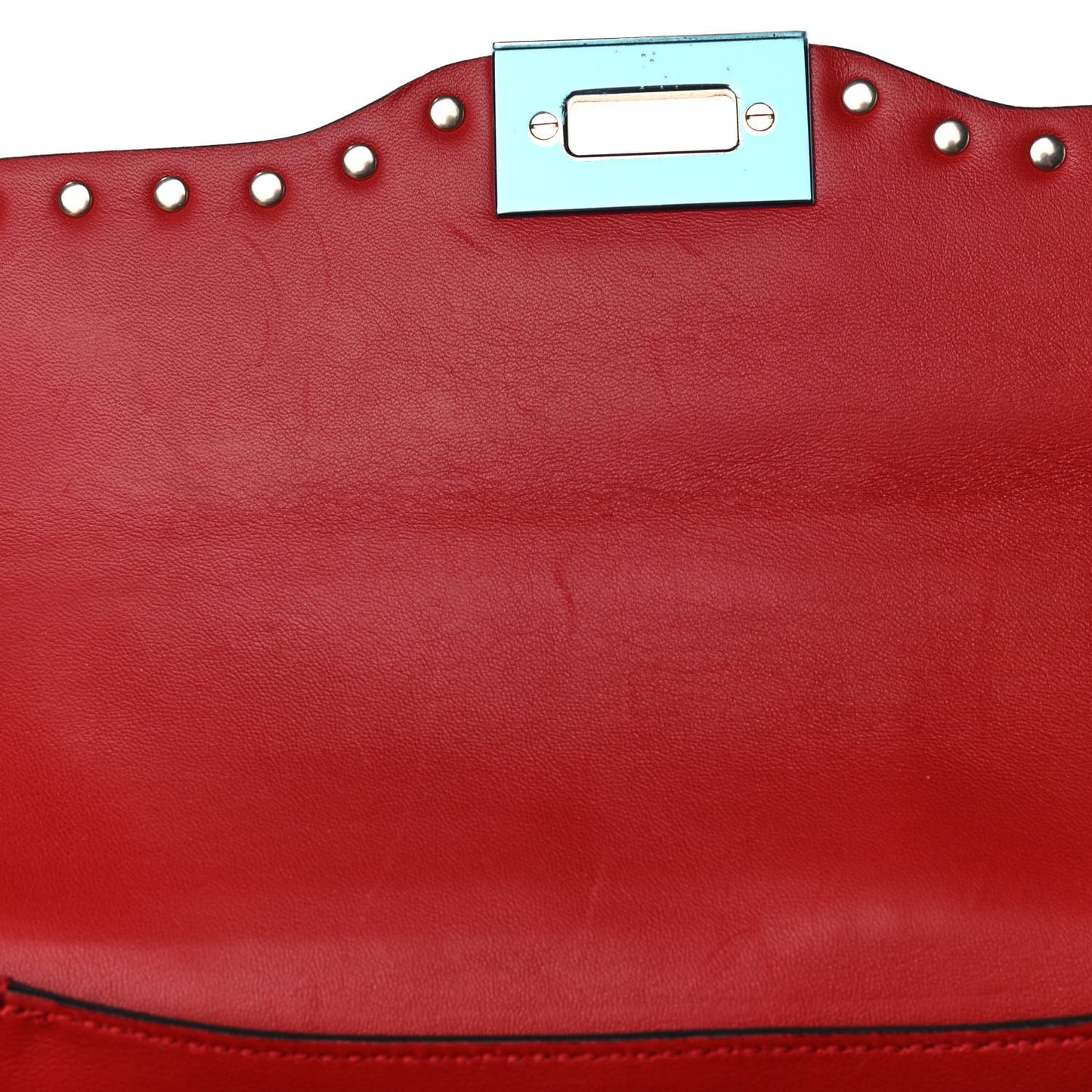 Vitello Enchanted Wonderland Medium Rockstud Flap Saddle Bag Rosso Valentino