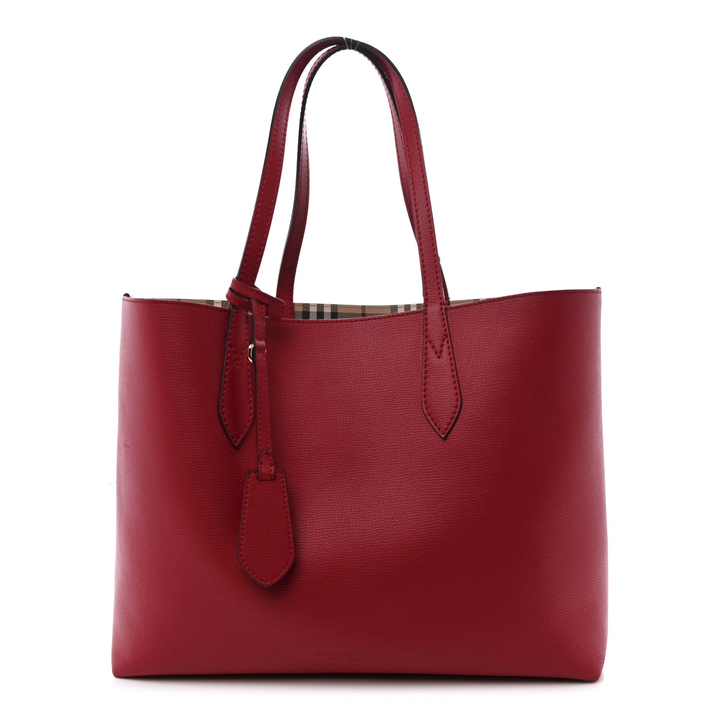 Haymarket Check Medium Reversible Tote Poppy Red