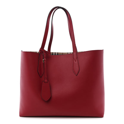 Burberry Haymarket Check Medium Reversible Tote Poppy Red 6 of 36