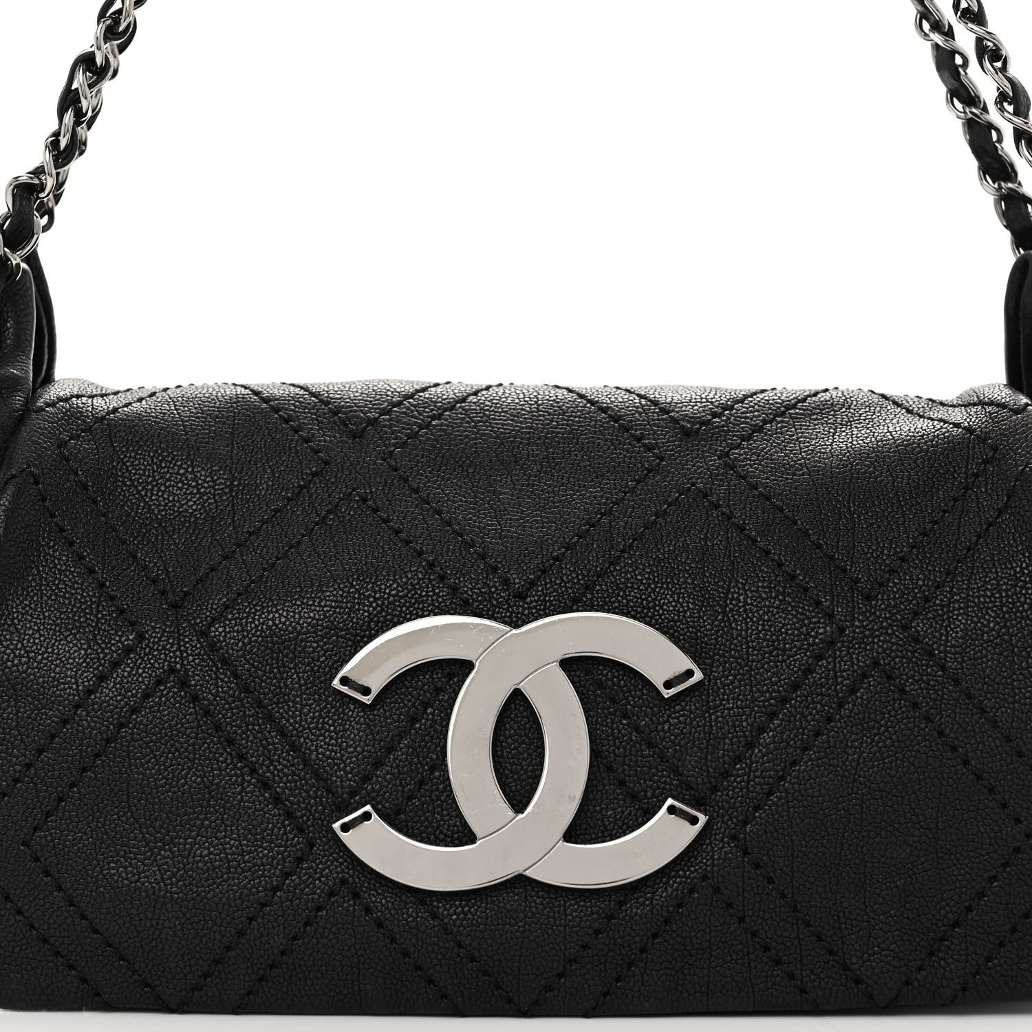 Chanel Calfskin Diamond Stitch Accordion Flap Black 8 of 14