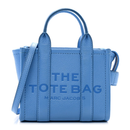 Marc Jacobs Grained Calfskin Mini The Tote Bag Spring Blue 1 of 9