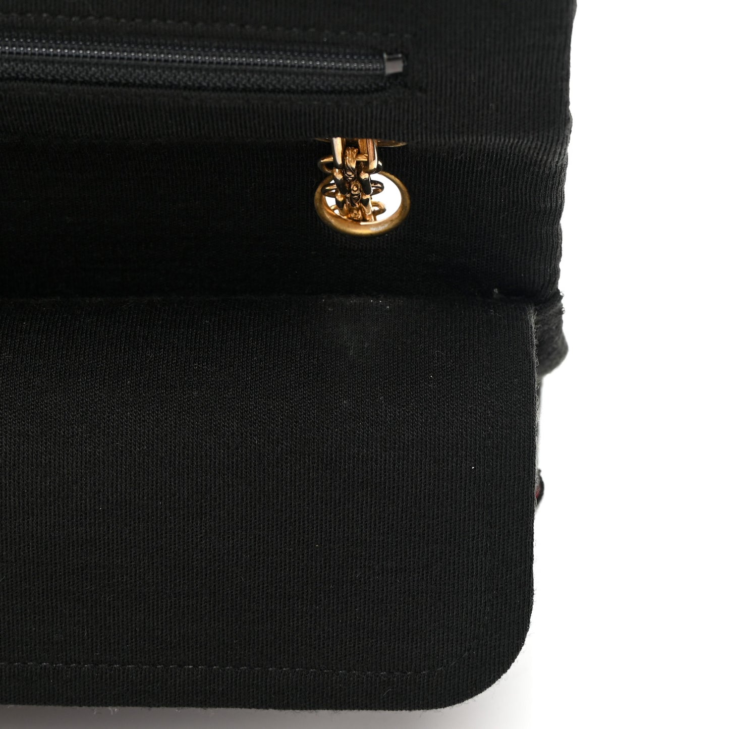 Jersey Quilted Small Double Flap Black