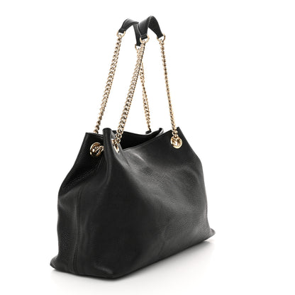 Gucci Pebbled Calfskin Medium Soho Chain Shoulder Bag Black 3 of 16